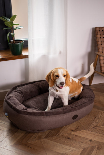 Velvet Cuddly Bagel Pet Bed