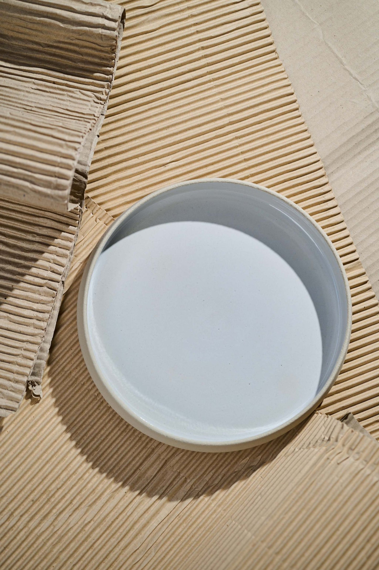 Handmade Stoneware Dinner Plates with High Sides
