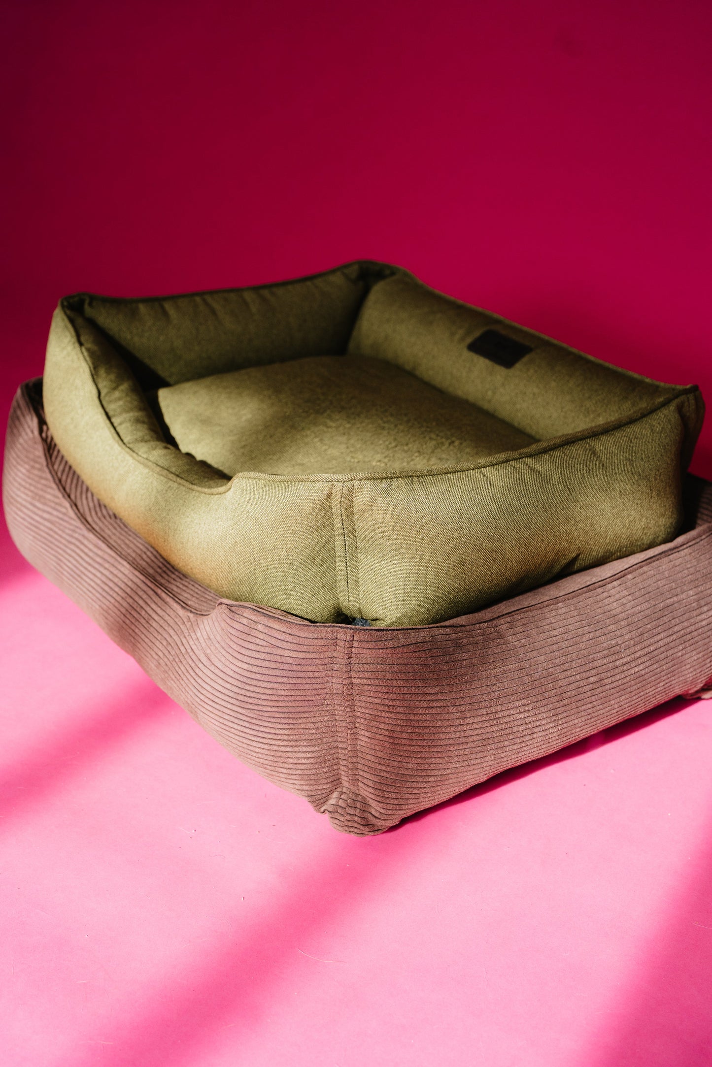 Olive Cotton Sleeper Pet Bed