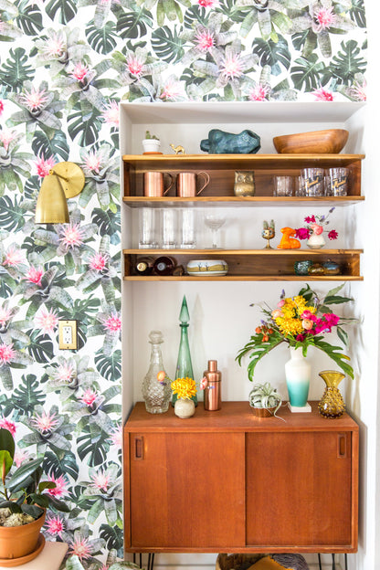 Rad Bromeliad Wallpaper - White