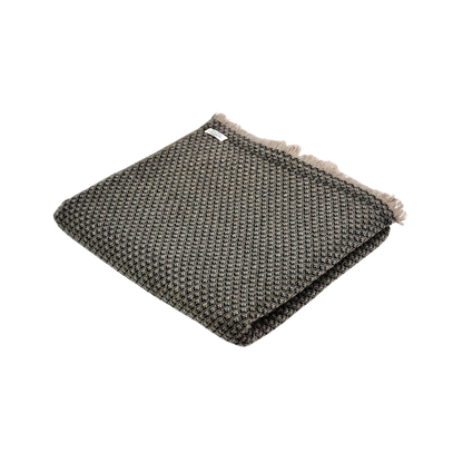 Dhanvi Patterned Cashmere Blanket - Charcoal