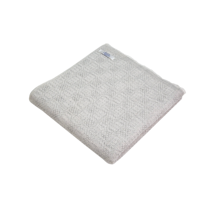 Dhanvi Patterned Cashmere Blanket - Light Grey