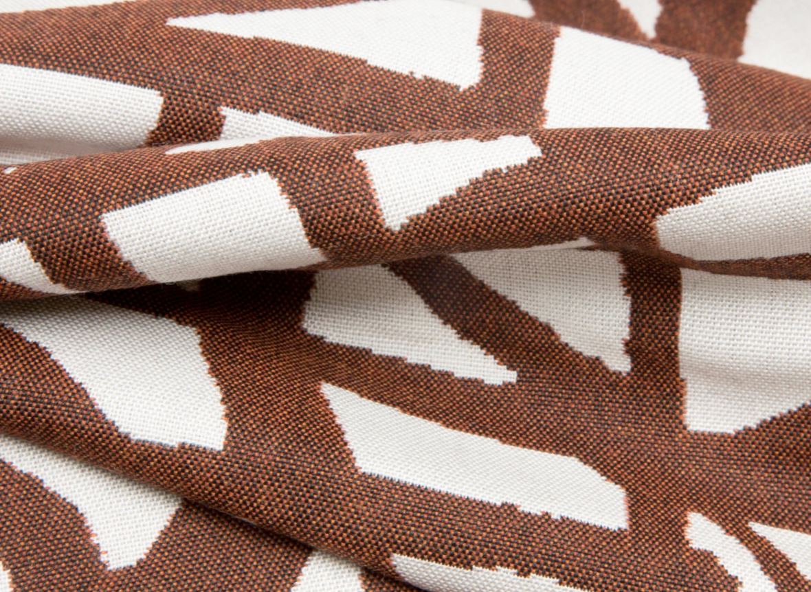 Ecriture Pillow in Rust, Indoor Outdoor Pillow