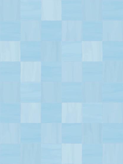 Zellige Wallpaper, light blue