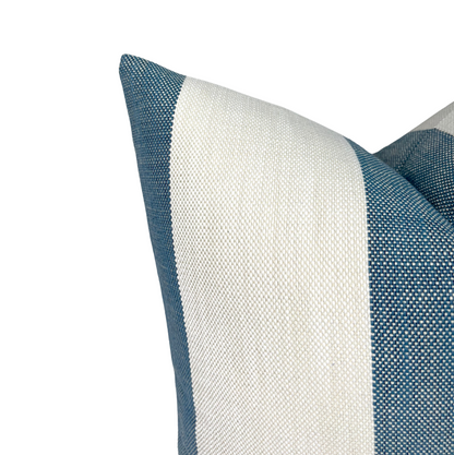 Vintage Striped Pillow in Lagoon