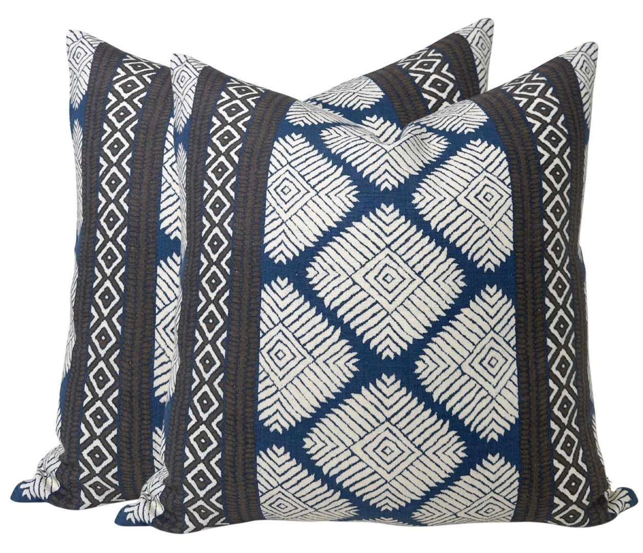 Austin Pillow in Brown + Navy