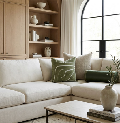 Graffito Pillow in Fern Green
