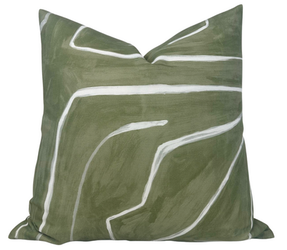 Graffito Pillow in Fern Green