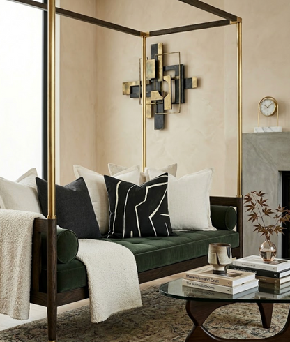 Graffito Pillow in Onyx Beige