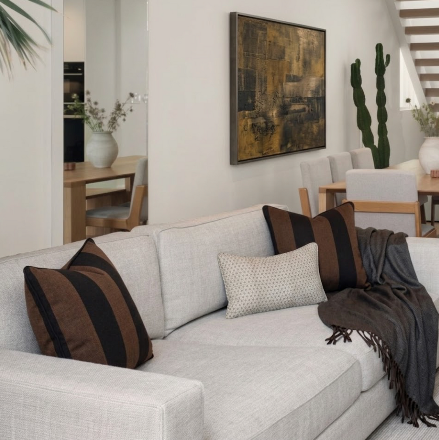Hemlock Woven Pillow in Java Brown