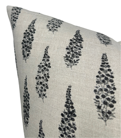 Hollyhock Pillow in Jet