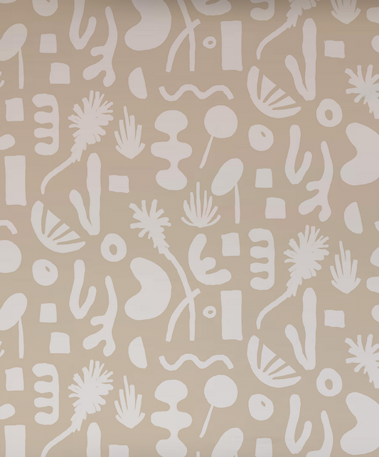 Pool Side Wallpaper - Tan & White