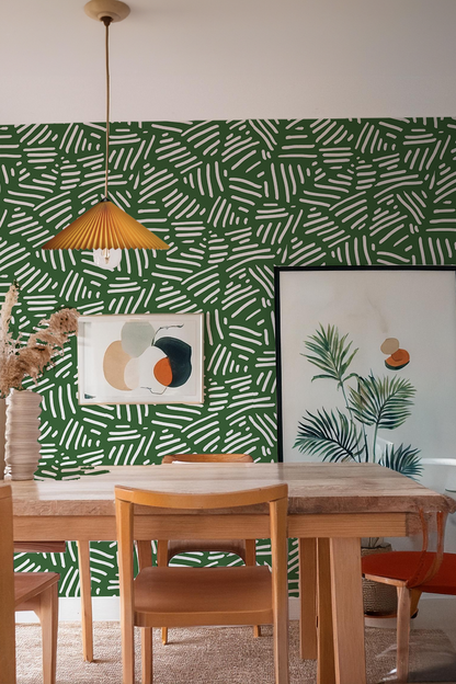 Simple Stripes Wallpaper, green