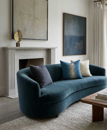 Ikat Pillow in Indigo Blue
