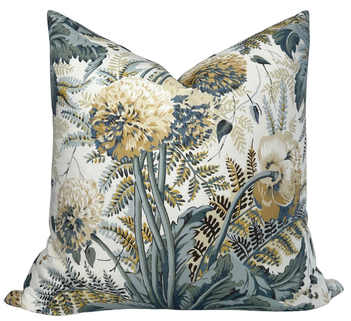 Dahlia Floral Pillow in Soft Gold