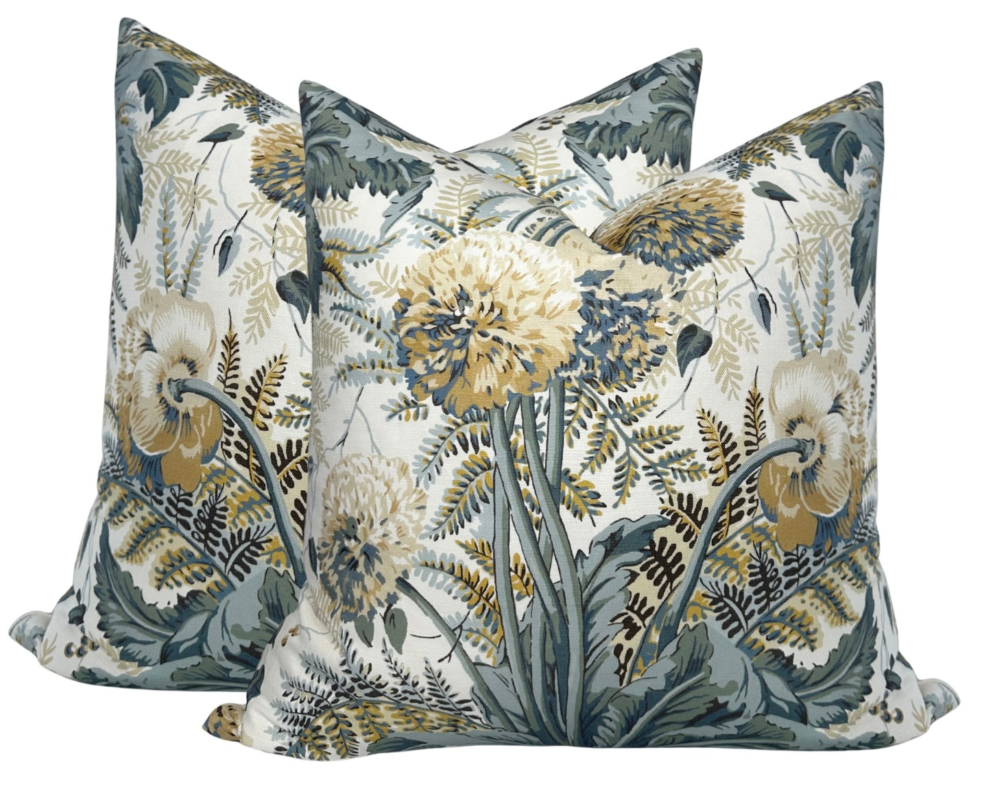 Dahlia Floral Pillow in Soft Gold