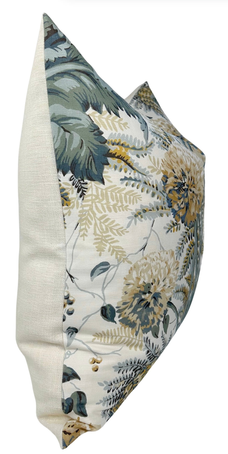 Dahlia Floral Pillow in Soft Gold