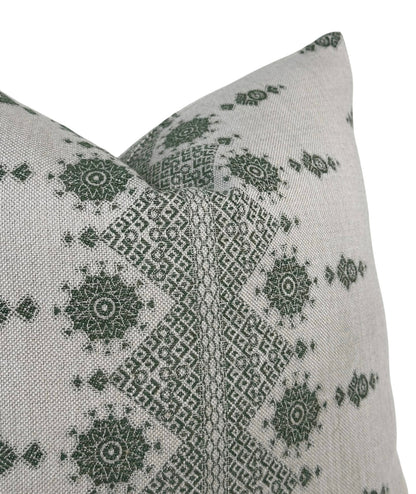 Carmania Pillow in Green, Indoor Outdoor Pillows