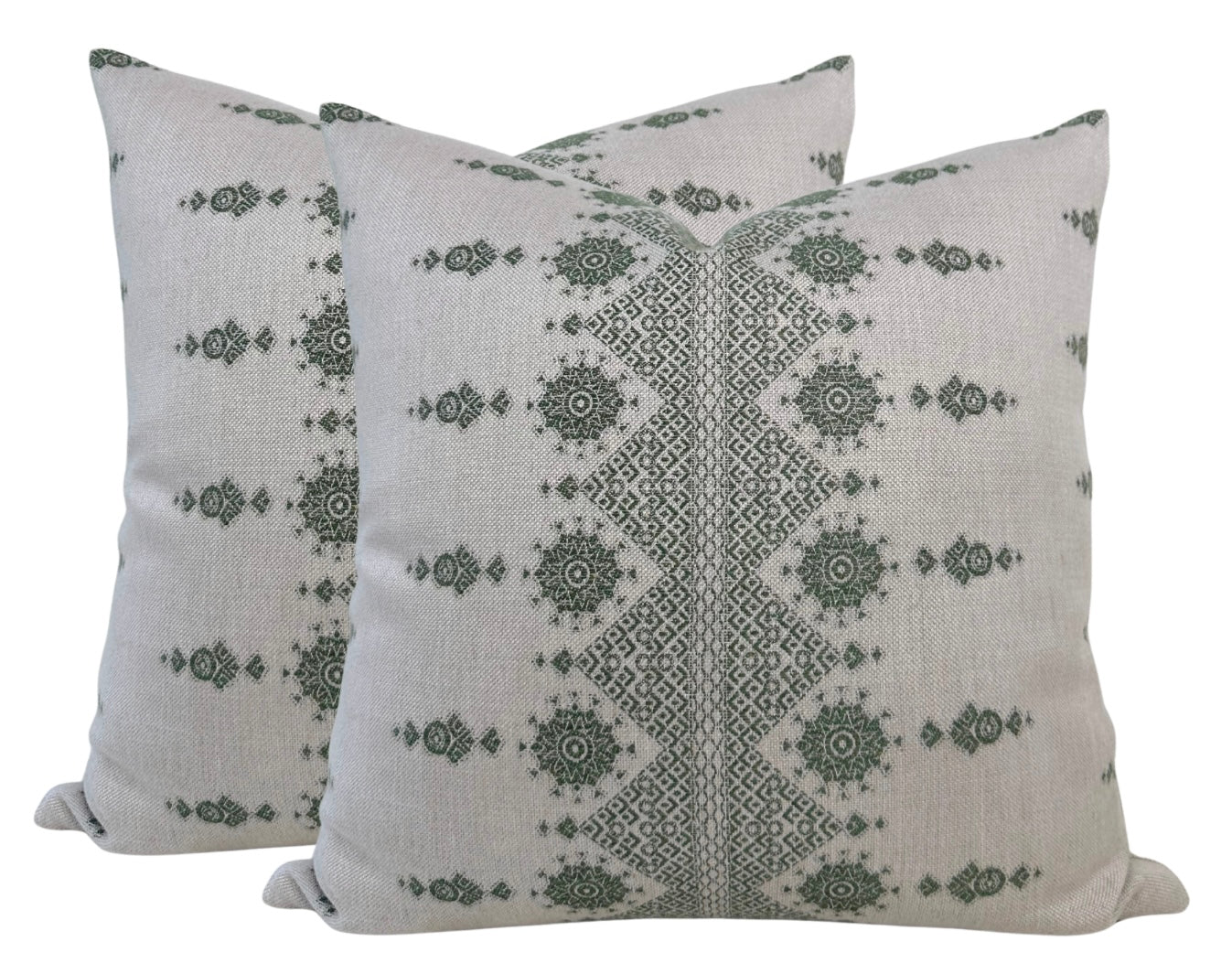 Carmania Pillow in Green, Indoor Outdoor Pillows