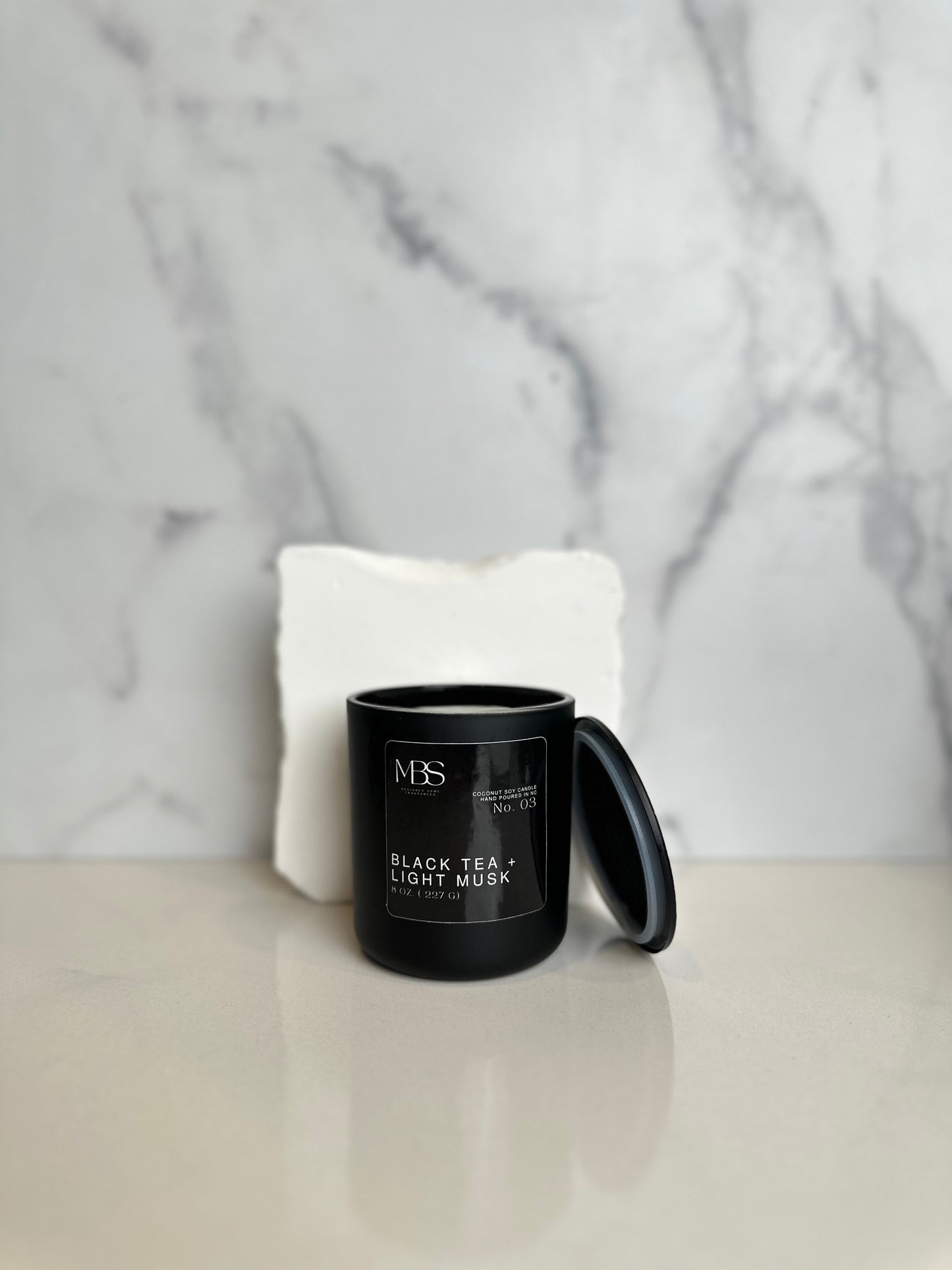 Black Tea + Light Musk Candle