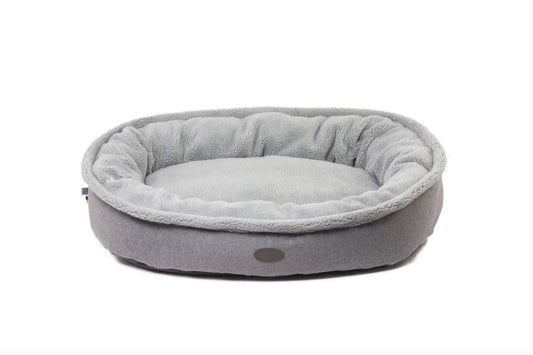 Furry Gray Bagel Pet Bed