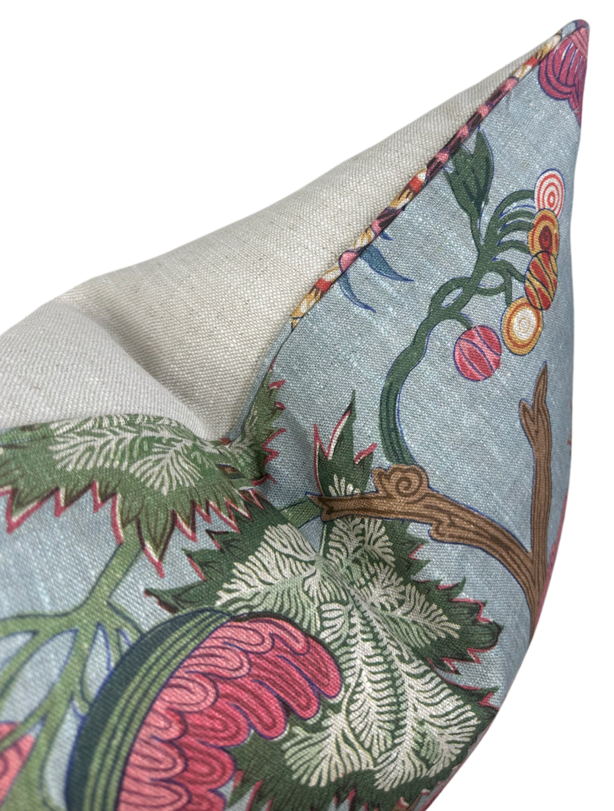 Indienne Jacobean Pillow in Raspberry Teal