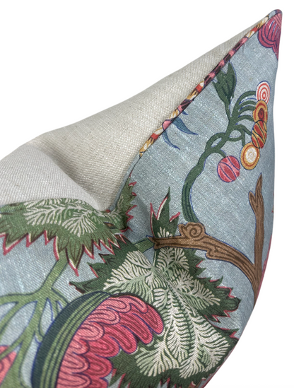 Indienne Jacobean Pillow in Raspberry Teal
