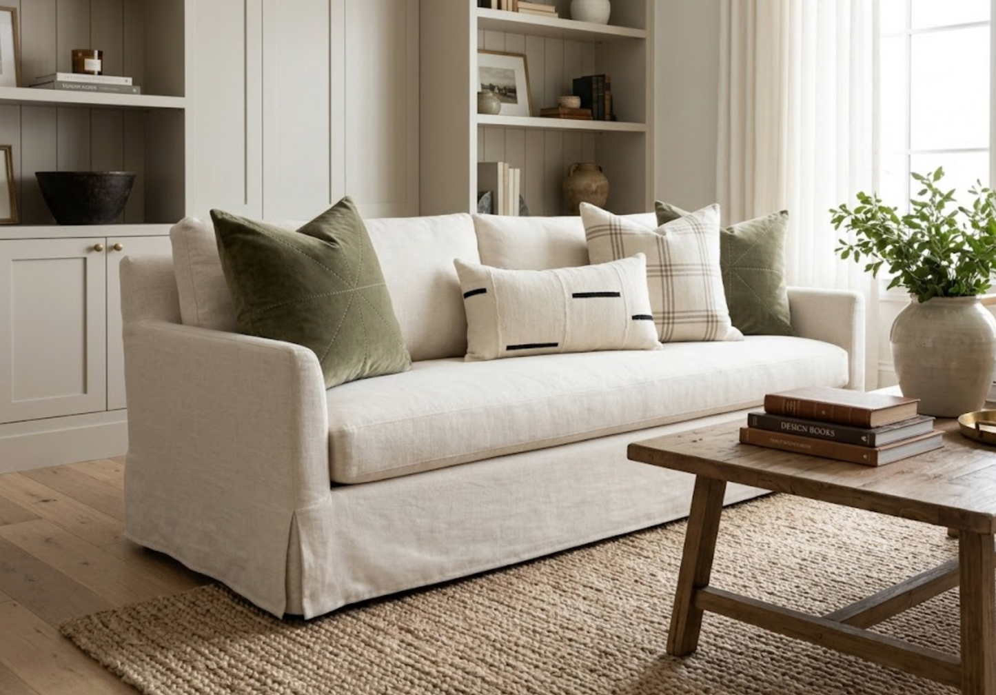 Dashes Print Mudcloth Pillow in Ivory
