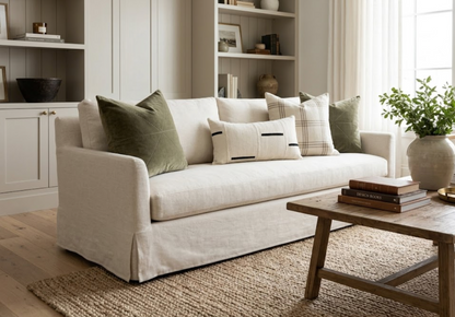 Dashes Print Mudcloth Pillow in Ivory