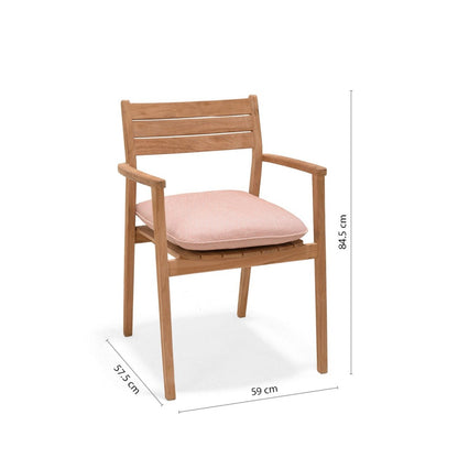 Jade Teak Stacking Armchair - Terracota