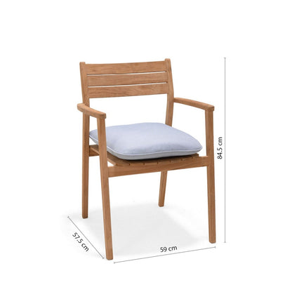 Jade Teak Stacking Armchair - Copen Blue
