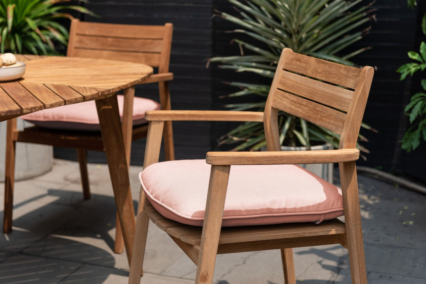 Jade Teak Stacking Armchair - Terracota