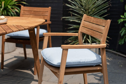 Jade Teak Stacking Armchair - Copen Blue