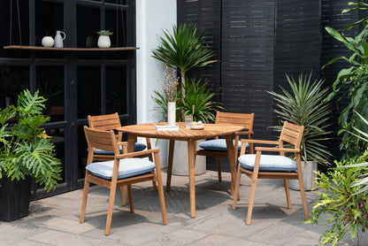 Jade Teak Stacking Armchair - Copen Blue