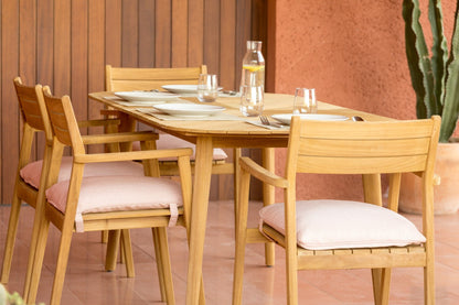 Jade Teak Stacking Armchair - Terracota
