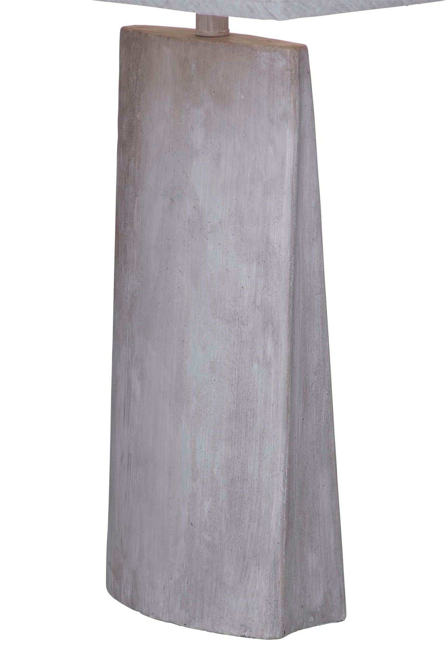 Jonas Modern Cement Table Lamp with Gray Linen Shade - Angle