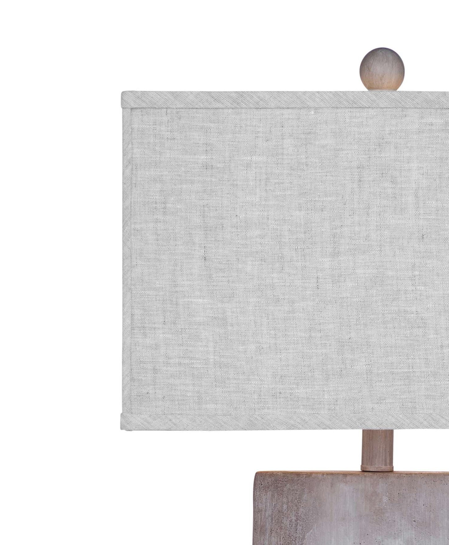 Jonas Modern Cement Table Lamp with Gray Linen Shade - Detail