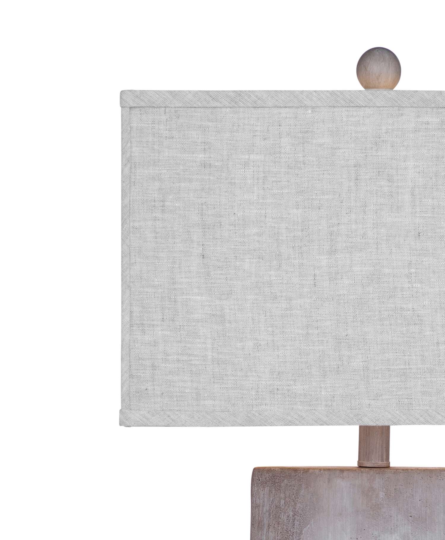 Jonas Modern Cement Table Lamp with Gray Linen Shade - Detail