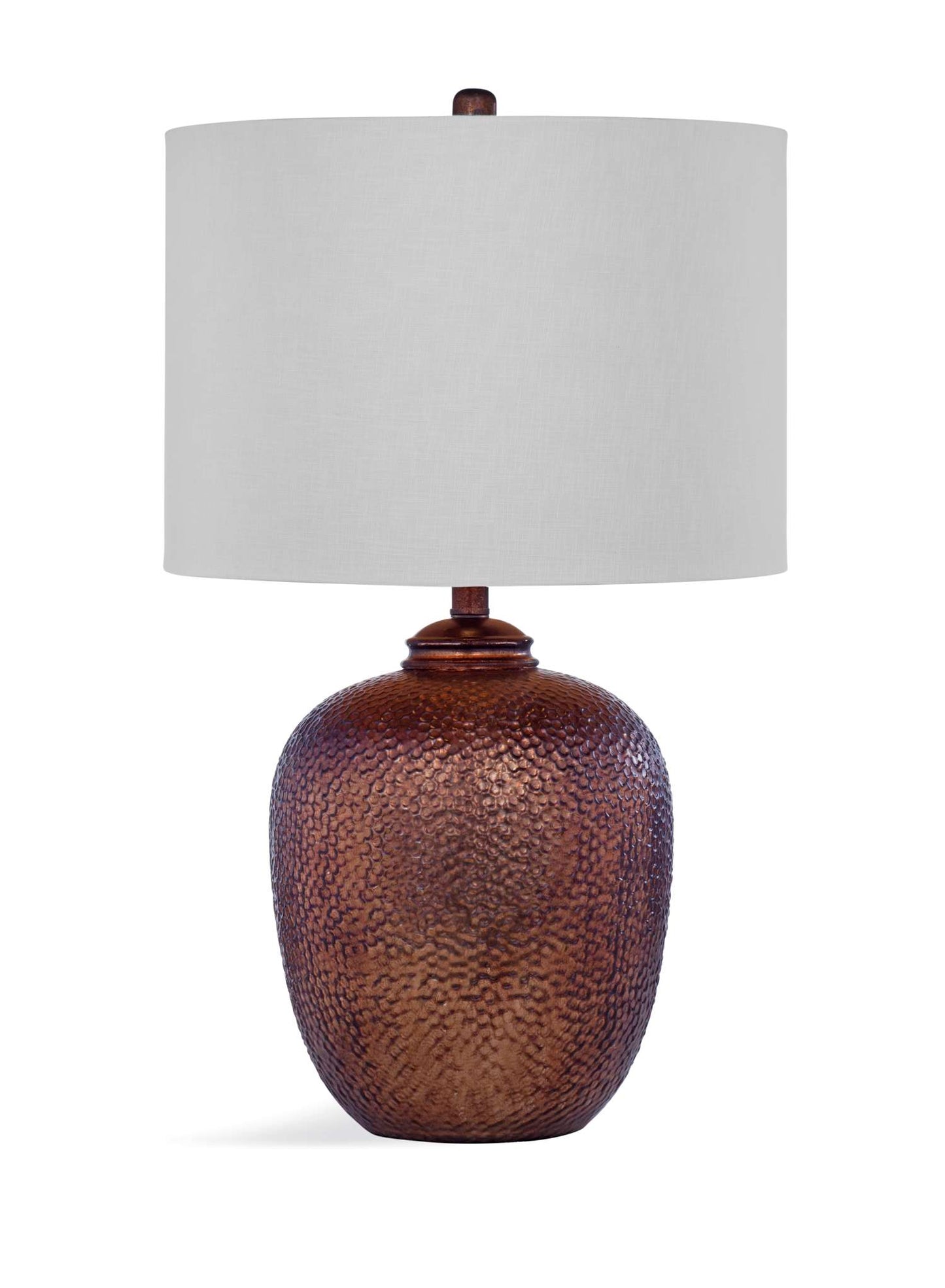 Trevor 27" Table Lamp with Glass Body and White Drum Shade - Straight On