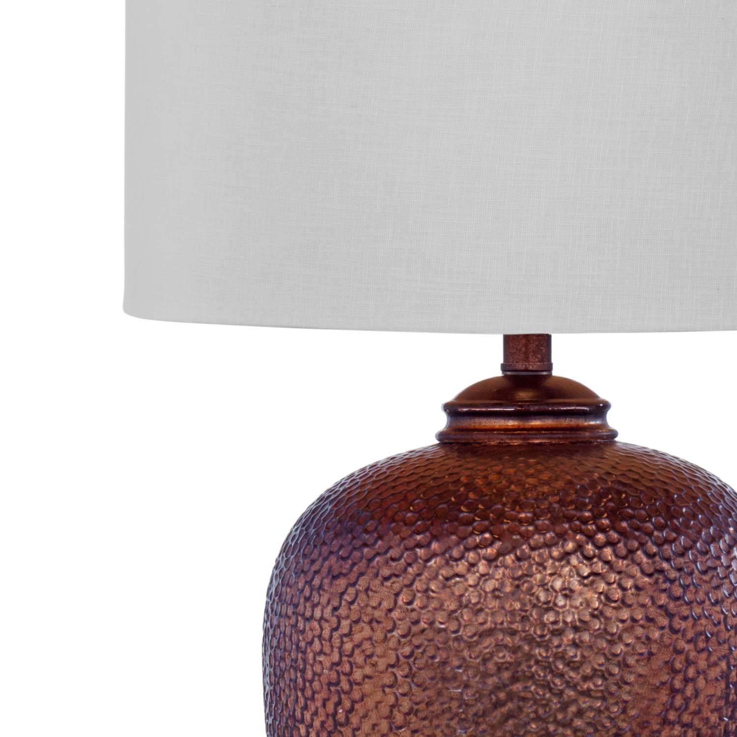Trevor 27" Table Lamp with Glass Body and White Drum Shade - Detail