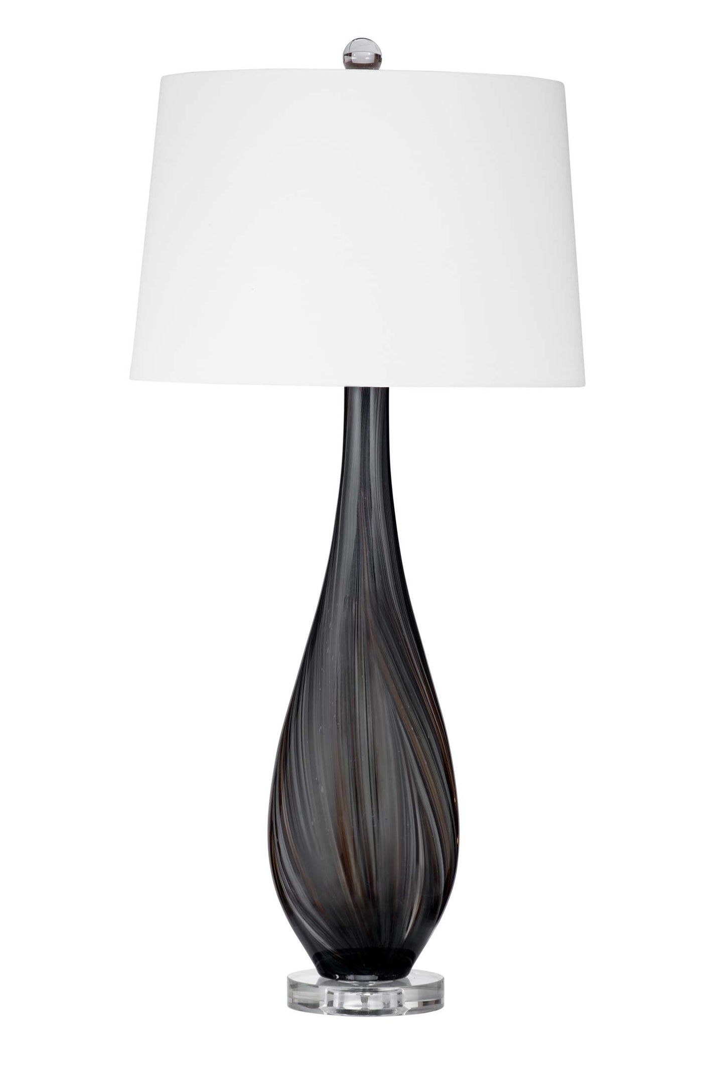Black Glass Table Lamp - Straight On