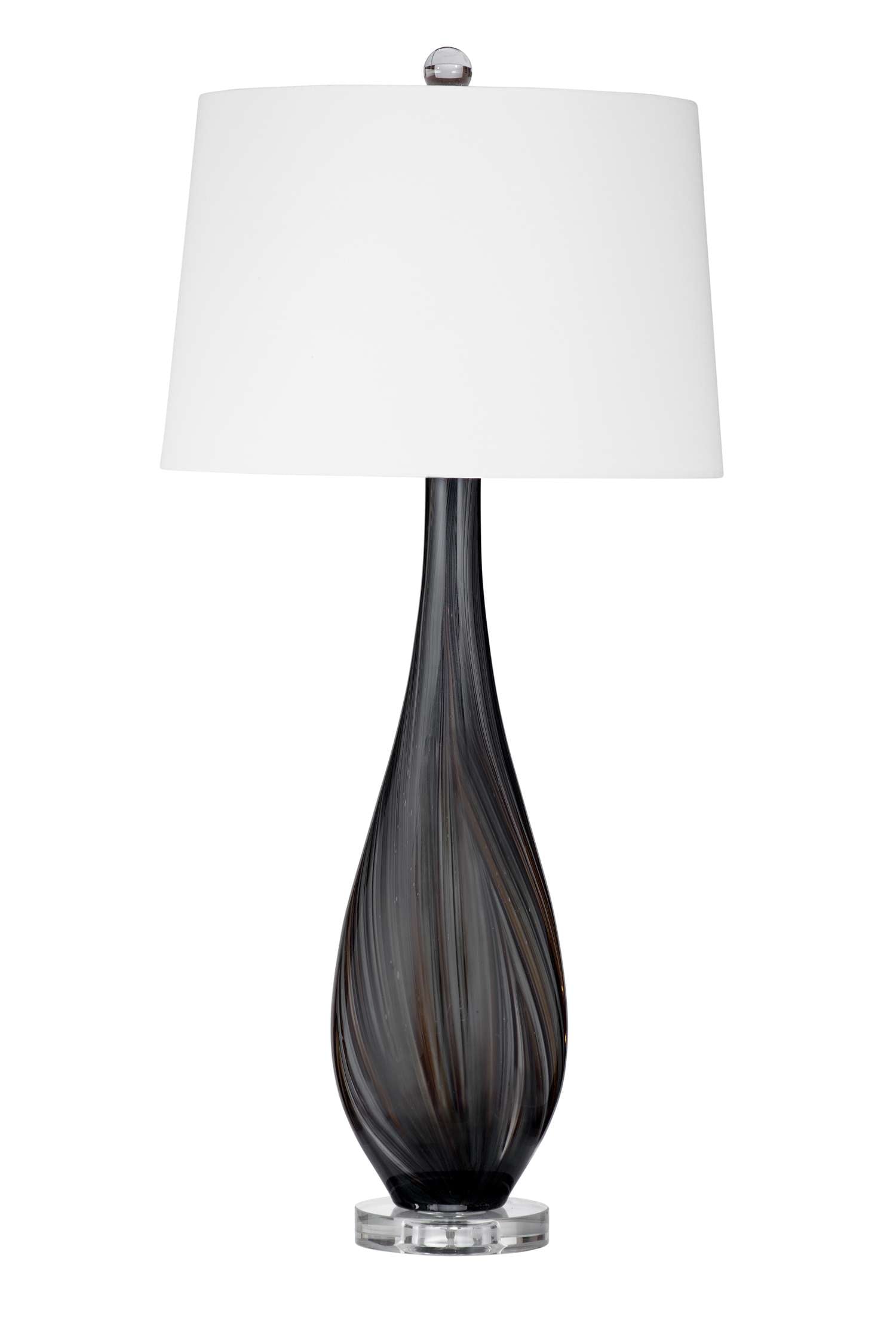 Black Glass Table Lamp - Straight On