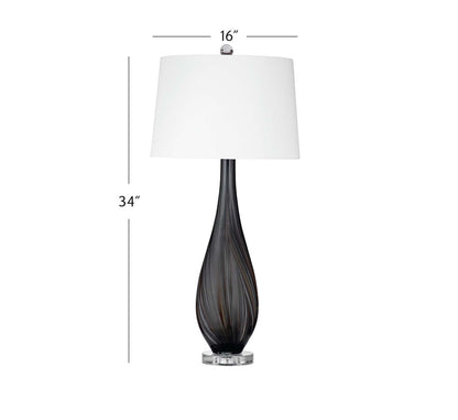 Black Glass Table Lamp - Dimensional