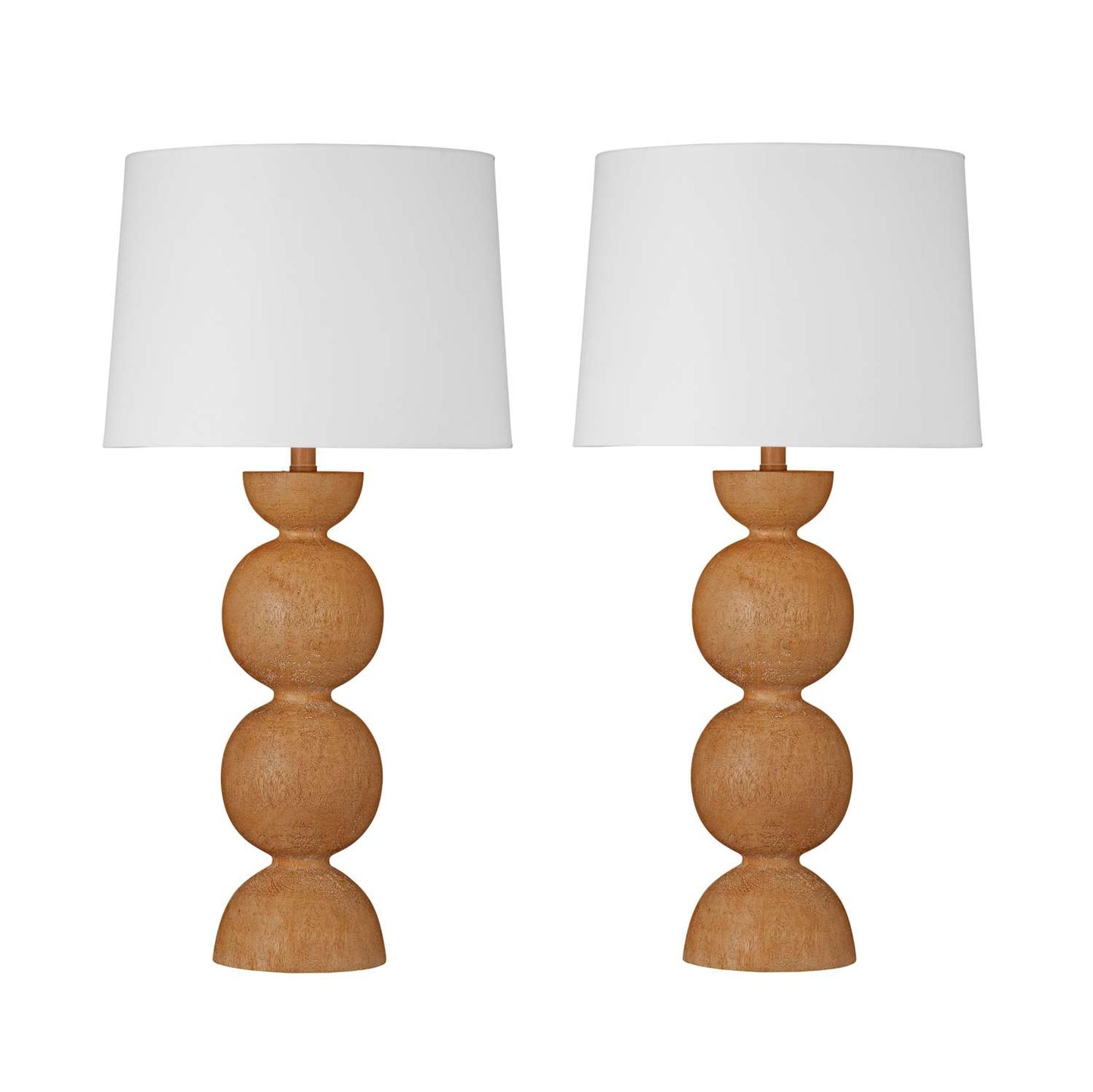 Modern Coastal Cream Sculptural Table Lamp (Set of 2) - Straight On