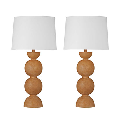 Modern Coastal Cream Sculptural Table Lamp (Set of 2) - Straight On