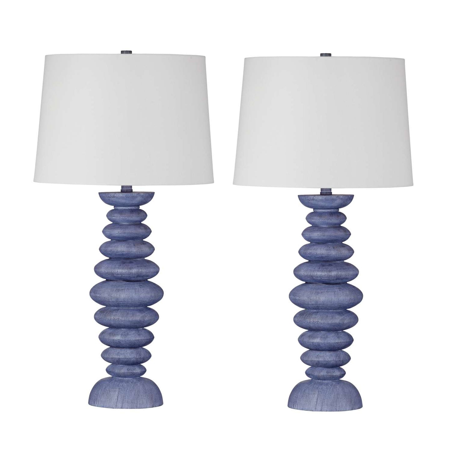 Coastal Blue Sculptural Table Lamp (Set of 2) - Straight On