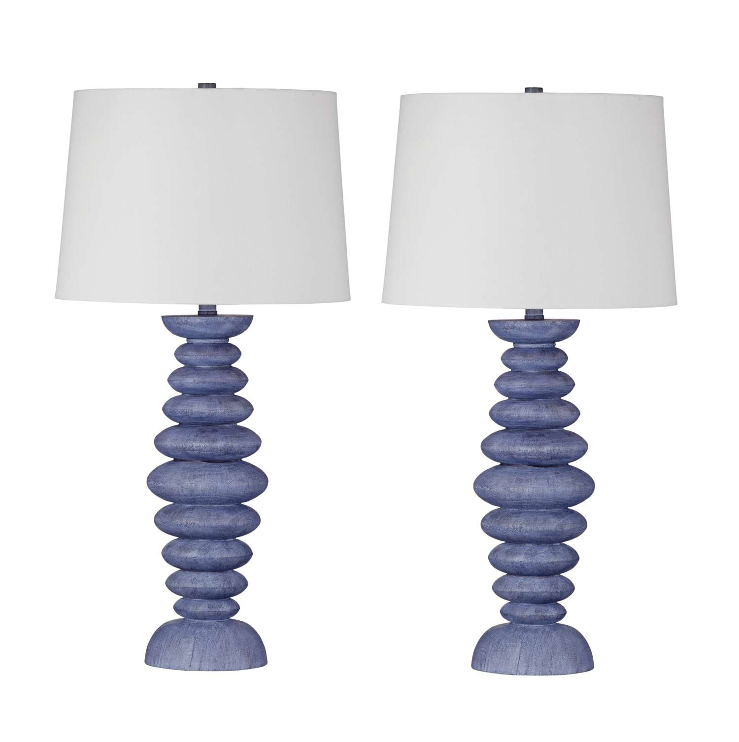 Coastal Blue Sculptural Table Lamp (Set of 2) - Straight On
