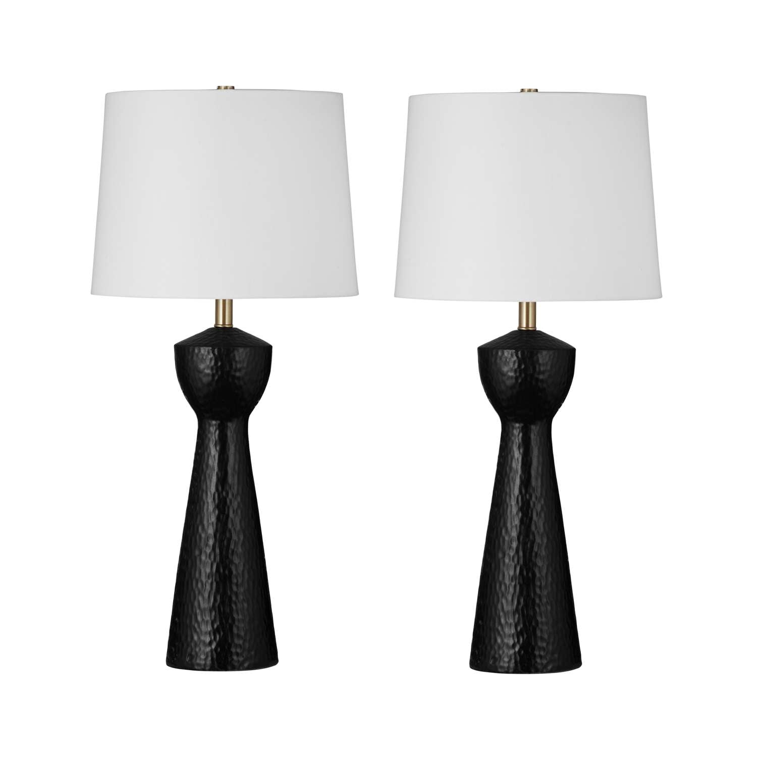 Modern Black Textured Table Lamp (Set of 2) - Straight On