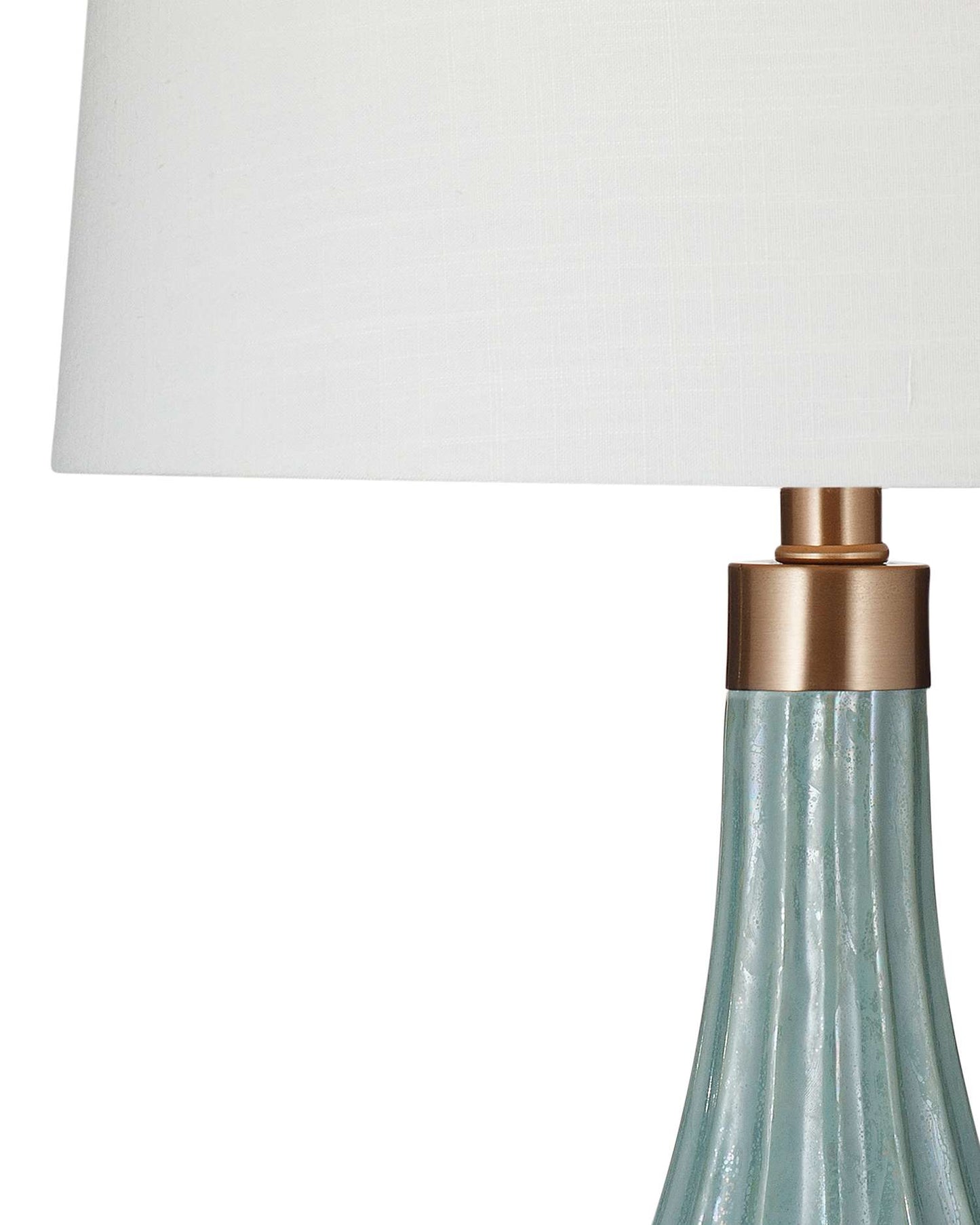 Modern Coastal Aqua Ceramic Table Lamps (Set of 2) - Detail