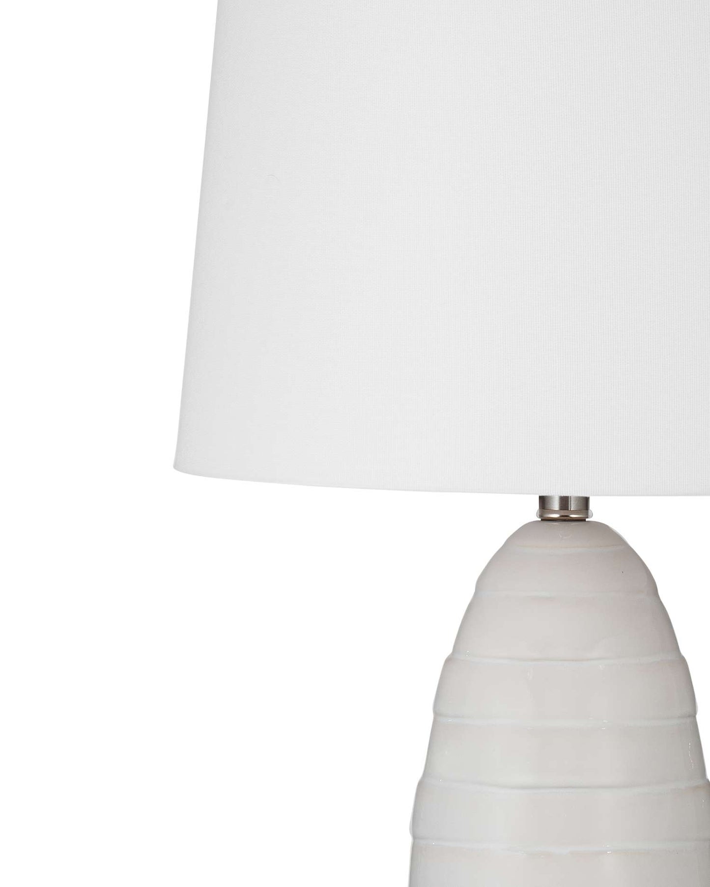 Transitional Soft Cream Textured Ceramic Table Lamps (Set of 2) - Detail